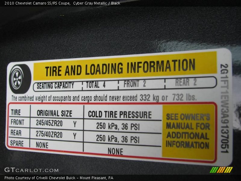 Cyber Gray Metallic / Black 2010 Chevrolet Camaro SS/RS Coupe