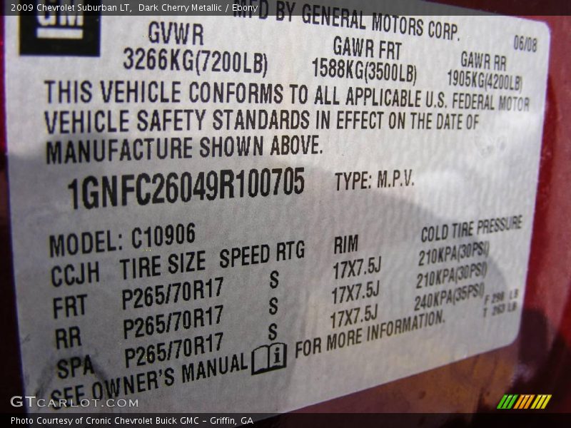 Dark Cherry Metallic / Ebony 2009 Chevrolet Suburban LT