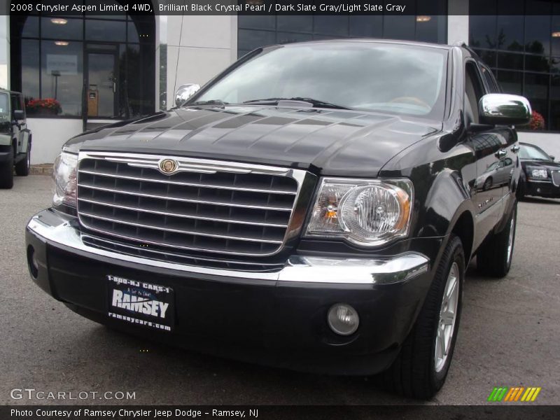 Brilliant Black Crystal Pearl / Dark Slate Gray/Light Slate Gray 2008 Chrysler Aspen Limited 4WD