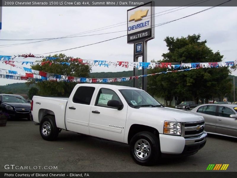 Summit White / Dark Titanium 2009 Chevrolet Silverado 1500 LS Crew Cab 4x4