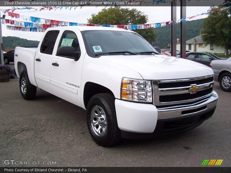 Summit White / Dark Titanium 2009 Chevrolet Silverado 1500 LS Crew Cab 4x4