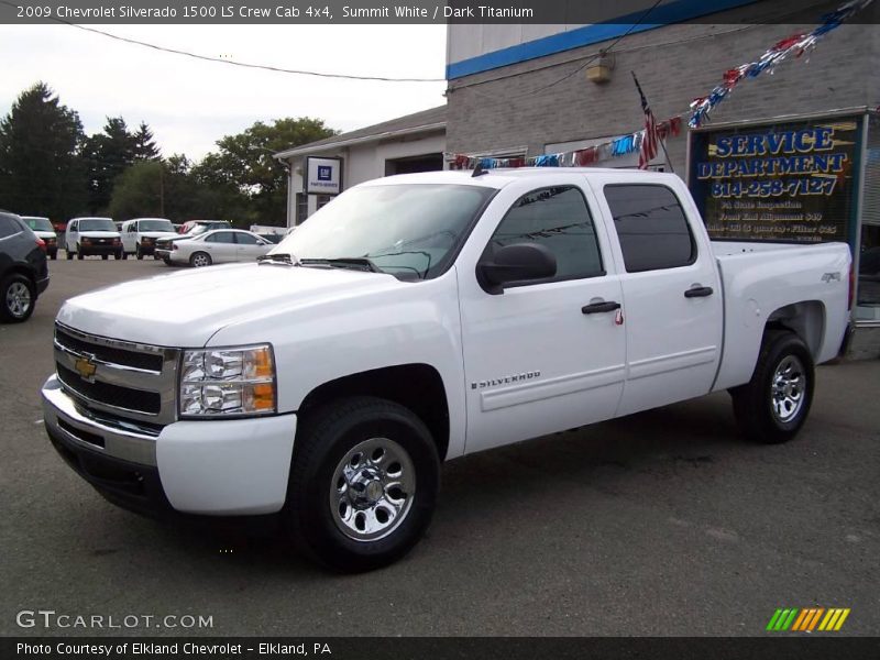 Summit White / Dark Titanium 2009 Chevrolet Silverado 1500 LS Crew Cab 4x4
