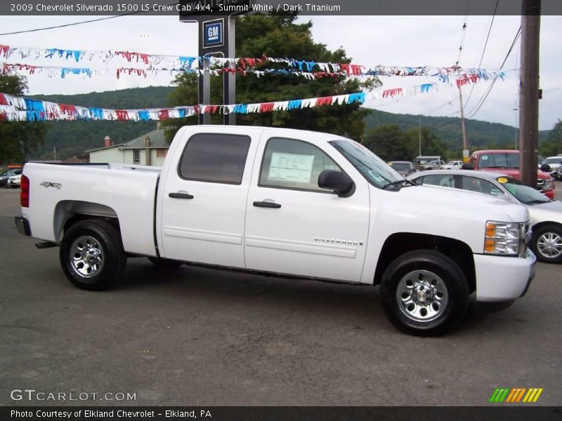 Summit White / Dark Titanium 2009 Chevrolet Silverado 1500 LS Crew Cab 4x4