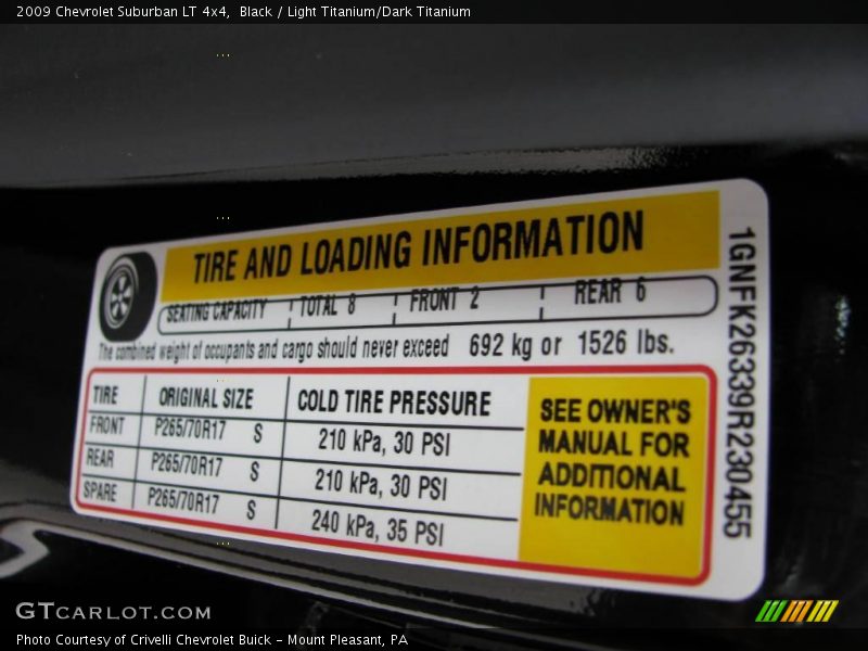 Black / Light Titanium/Dark Titanium 2009 Chevrolet Suburban LT 4x4