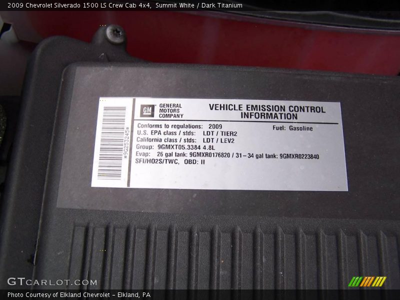 Summit White / Dark Titanium 2009 Chevrolet Silverado 1500 LS Crew Cab 4x4