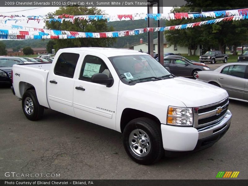 Summit White / Dark Titanium 2009 Chevrolet Silverado 1500 LS Crew Cab 4x4