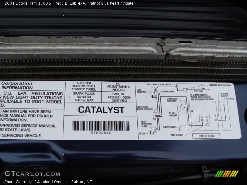 Patriot Blue Pearl / Agate 2001 Dodge Ram 1500 ST Regular Cab 4x4