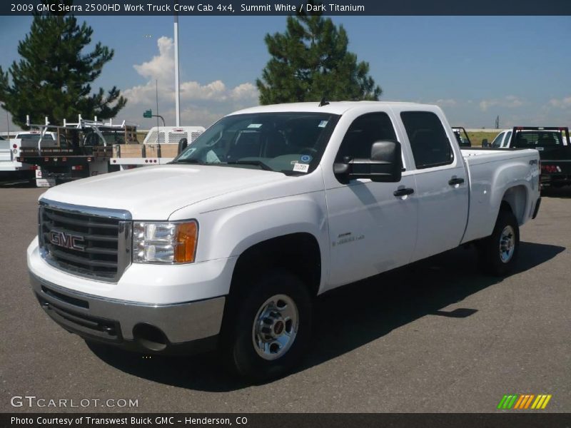 Summit White / Dark Titanium 2009 GMC Sierra 2500HD Work Truck Crew Cab 4x4