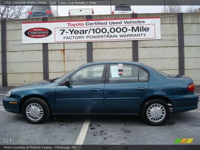 Dark Tropic Teal Metallic / Gray 2002 Chevrolet Malibu Sedan