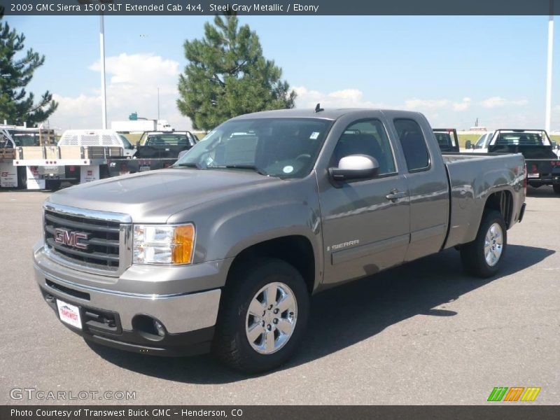 Steel Gray Metallic / Ebony 2009 GMC Sierra 1500 SLT Extended Cab 4x4