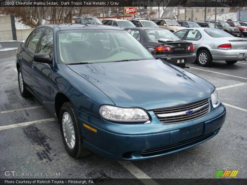 Dark Tropic Teal Metallic / Gray 2002 Chevrolet Malibu Sedan