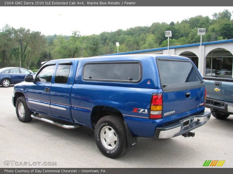 Marine Blue Metallic / Pewter 2004 GMC Sierra 1500 SLE Extended Cab 4x4