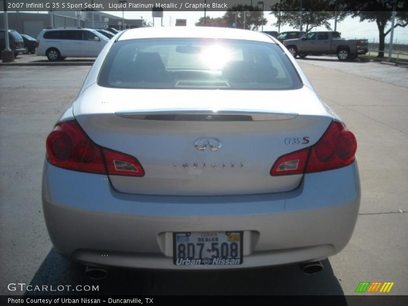 Liquid Platinum Metallic / Graphite Black 2007 Infiniti G 35 S Sport Sedan