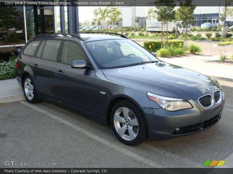 Titanium Grey Metallic / Black 2007 BMW 5 Series 530xi Sport Wagon