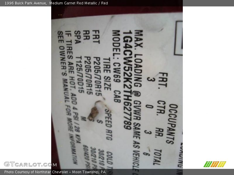 Medium Garnet Red Metallic / Red 1996 Buick Park Avenue