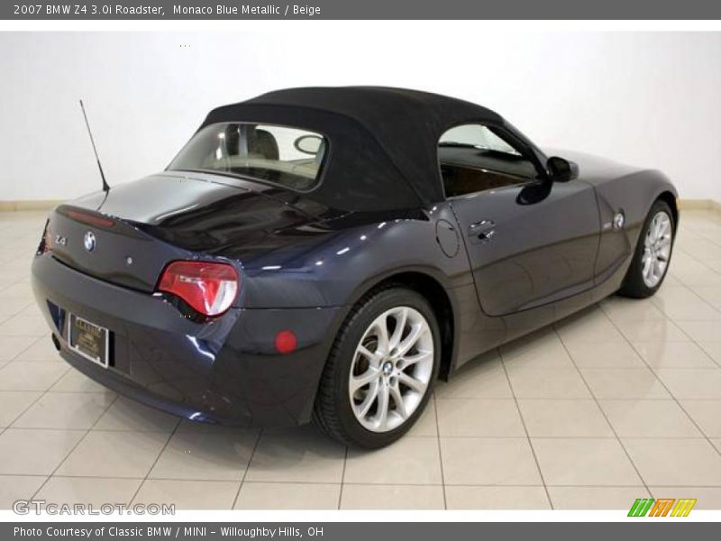 Monaco Blue Metallic / Beige 2007 BMW Z4 3.0i Roadster