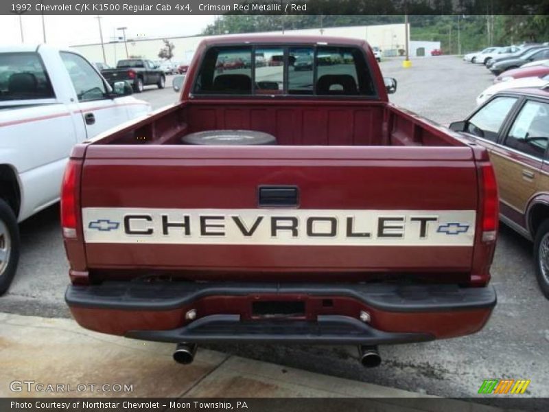 Crimson Red Metallic / Red 1992 Chevrolet C/K K1500 Regular Cab 4x4