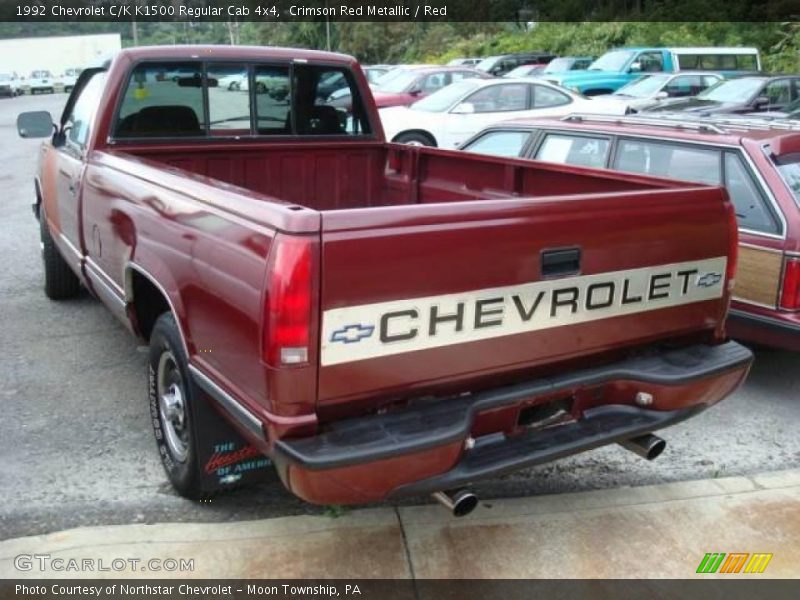 Crimson Red Metallic / Red 1992 Chevrolet C/K K1500 Regular Cab 4x4