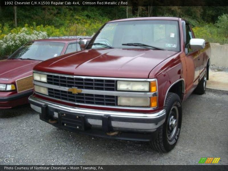 Crimson Red Metallic / Red 1992 Chevrolet C/K K1500 Regular Cab 4x4