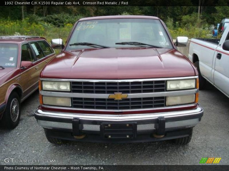 Crimson Red Metallic / Red 1992 Chevrolet C/K K1500 Regular Cab 4x4