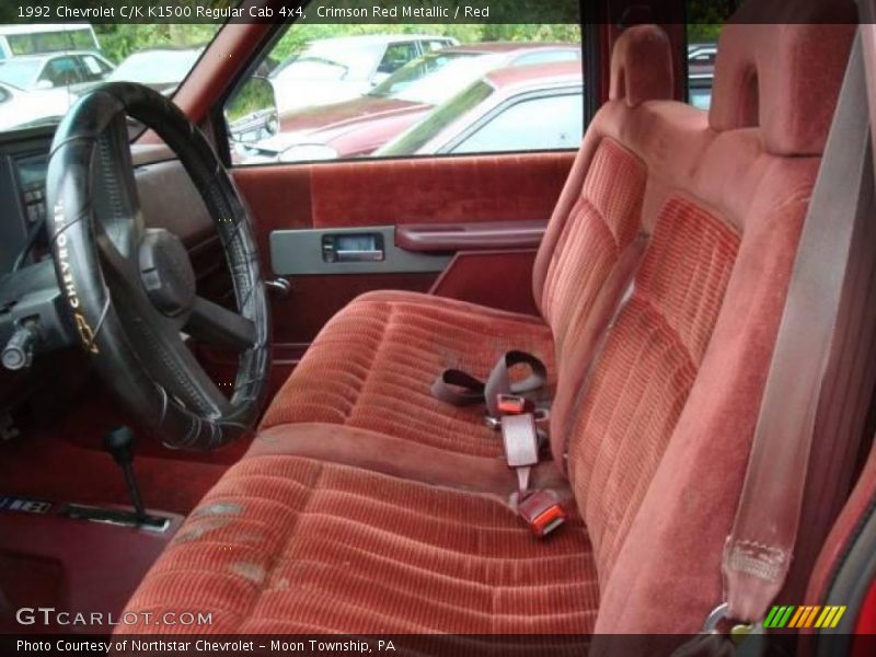 Crimson Red Metallic / Red 1992 Chevrolet C/K K1500 Regular Cab 4x4