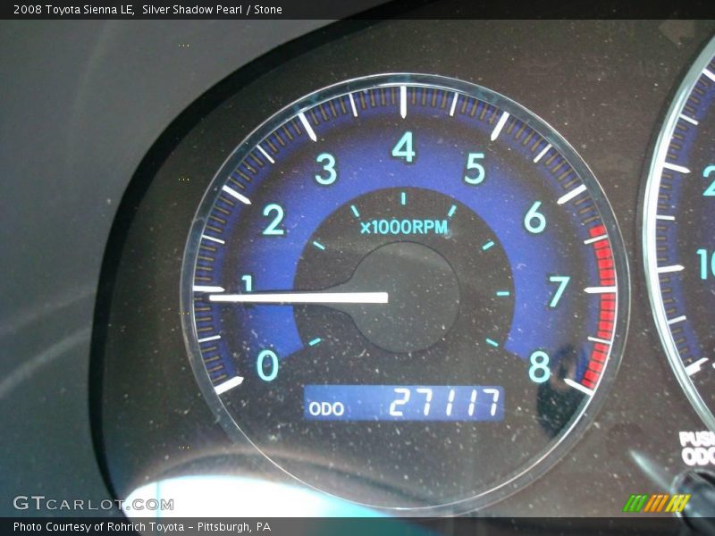 Silver Shadow Pearl / Stone 2008 Toyota Sienna LE