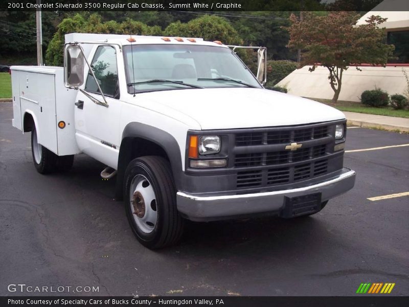 Summit White / Graphite 2001 Chevrolet Silverado 3500 Regular Cab Chassis