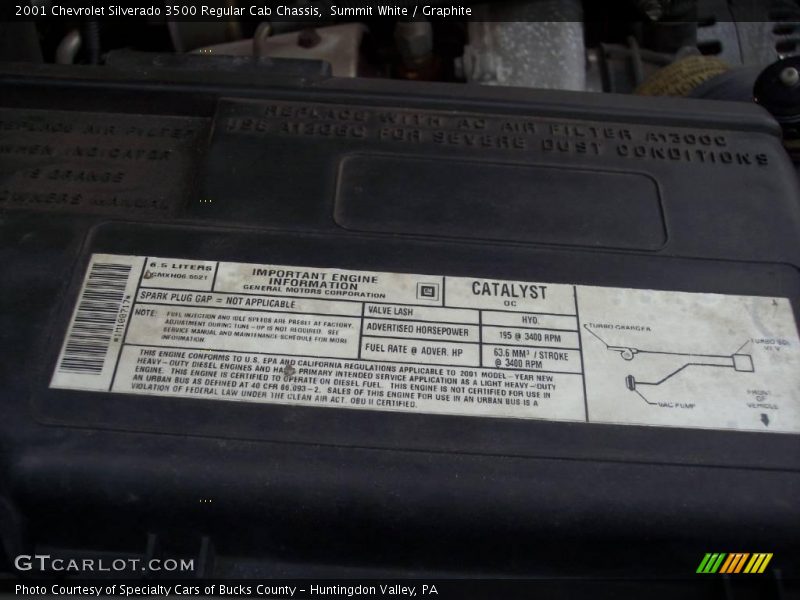 Summit White / Graphite 2001 Chevrolet Silverado 3500 Regular Cab Chassis