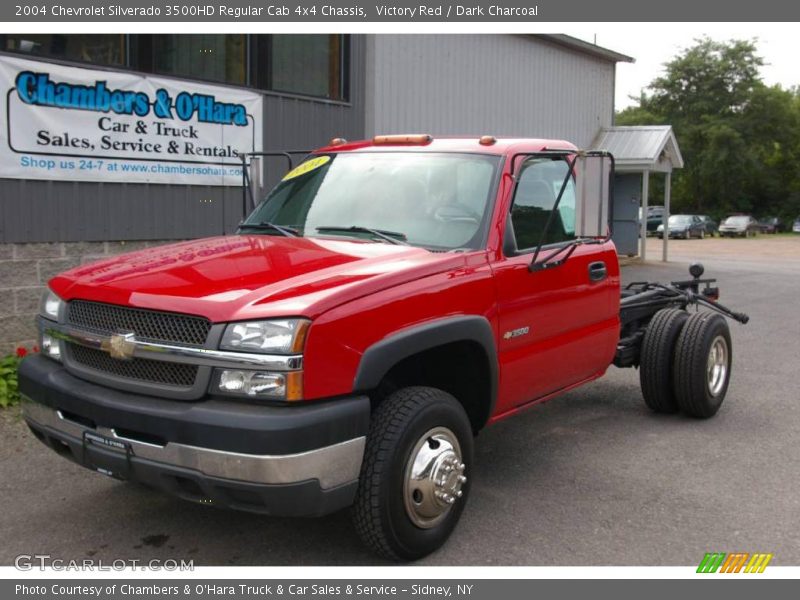 Victory Red / Dark Charcoal 2004 Chevrolet Silverado 3500HD Regular Cab 4x4 Chassis
