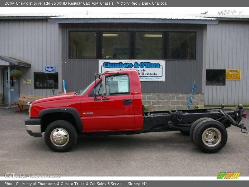 Victory Red / Dark Charcoal 2004 Chevrolet Silverado 3500HD Regular Cab 4x4 Chassis