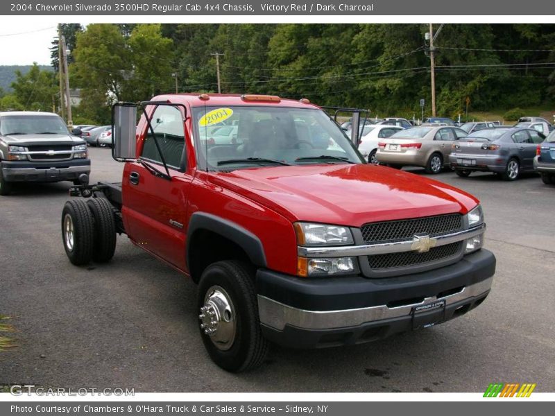 Victory Red / Dark Charcoal 2004 Chevrolet Silverado 3500HD Regular Cab 4x4 Chassis
