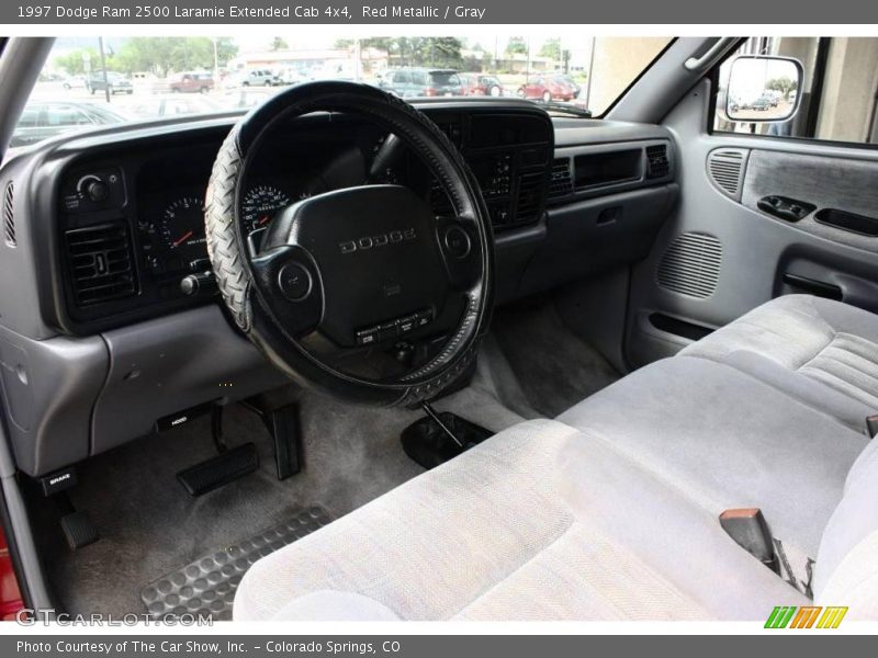 Red Metallic / Gray 1997 Dodge Ram 2500 Laramie Extended Cab 4x4