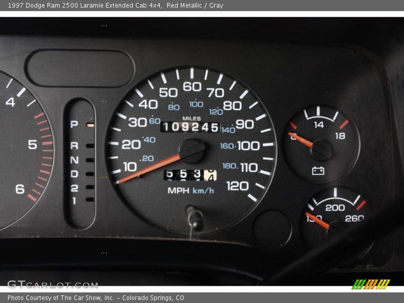 Red Metallic / Gray 1997 Dodge Ram 2500 Laramie Extended Cab 4x4