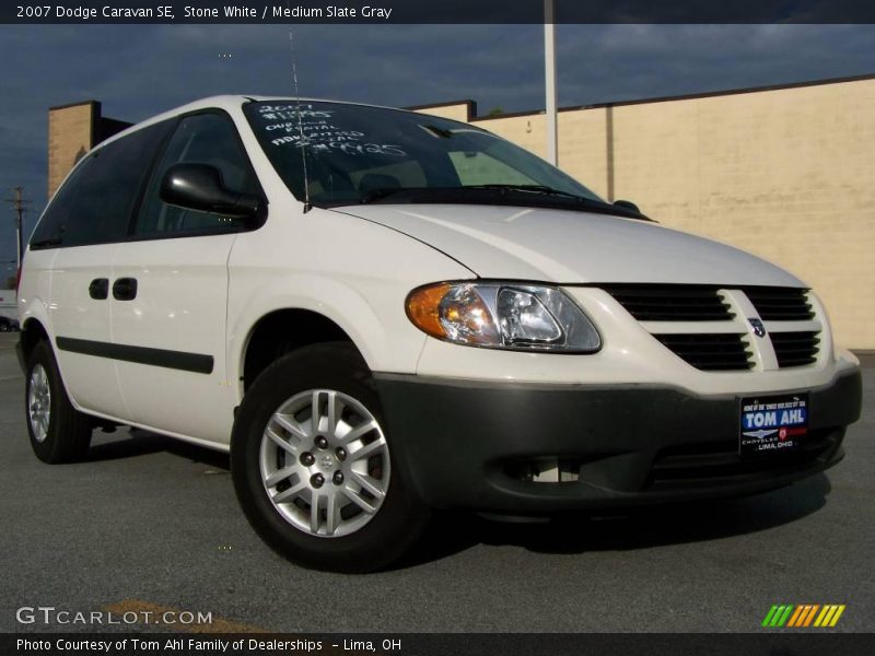 Stone White / Medium Slate Gray 2007 Dodge Caravan SE