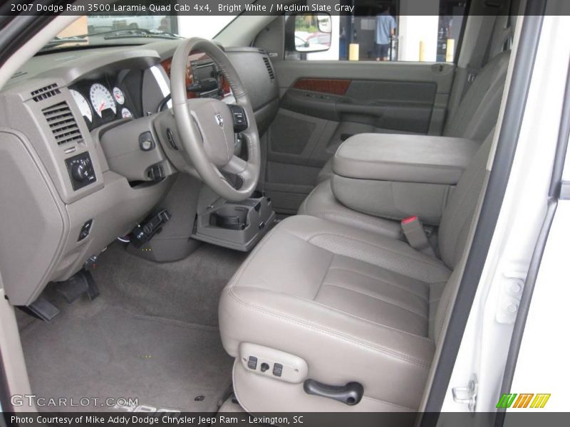 Bright White / Medium Slate Gray 2007 Dodge Ram 3500 Laramie Quad Cab 4x4