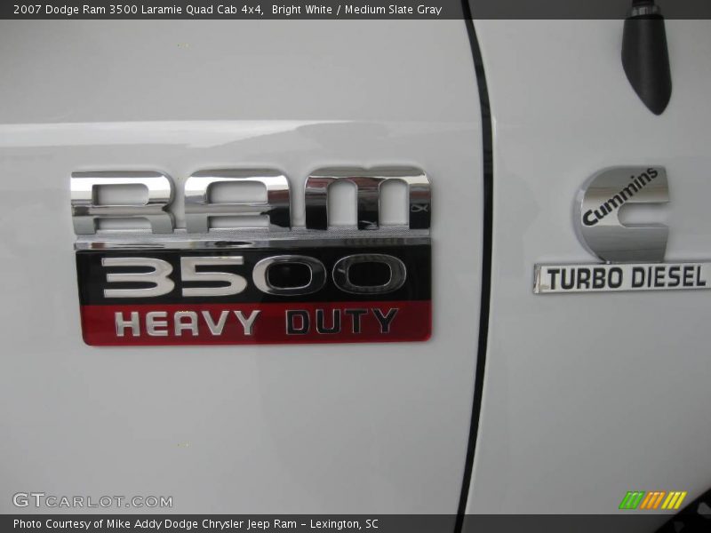 Bright White / Medium Slate Gray 2007 Dodge Ram 3500 Laramie Quad Cab 4x4