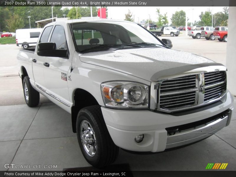 Bright White / Medium Slate Gray 2007 Dodge Ram 3500 Laramie Quad Cab 4x4