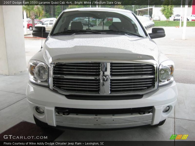 Bright White / Medium Slate Gray 2007 Dodge Ram 3500 Laramie Quad Cab 4x4