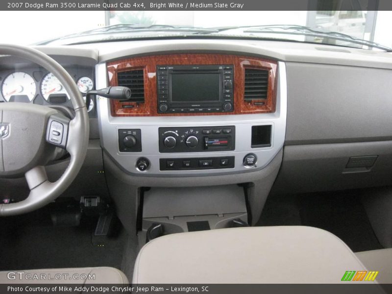 Bright White / Medium Slate Gray 2007 Dodge Ram 3500 Laramie Quad Cab 4x4