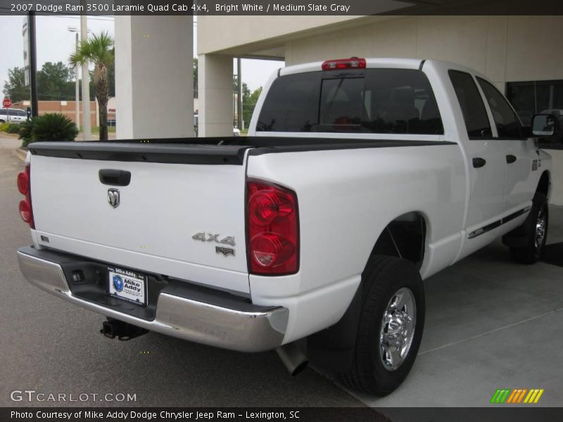 Bright White / Medium Slate Gray 2007 Dodge Ram 3500 Laramie Quad Cab 4x4