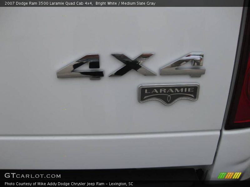 Bright White / Medium Slate Gray 2007 Dodge Ram 3500 Laramie Quad Cab 4x4