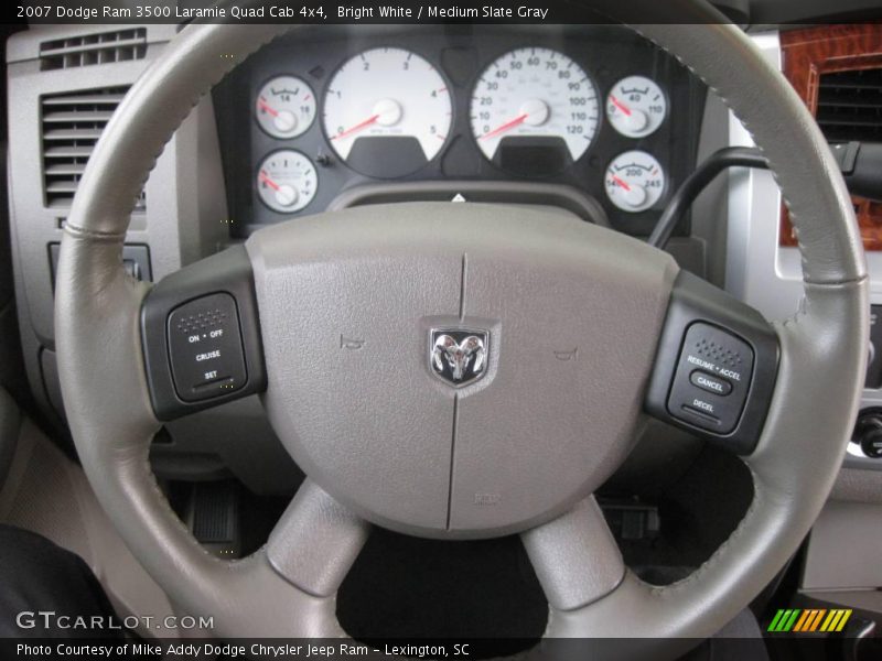 Bright White / Medium Slate Gray 2007 Dodge Ram 3500 Laramie Quad Cab 4x4
