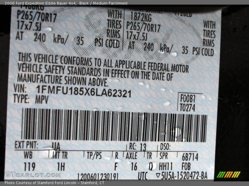 Black / Medium Parchment 2006 Ford Expedition Eddie Bauer 4x4