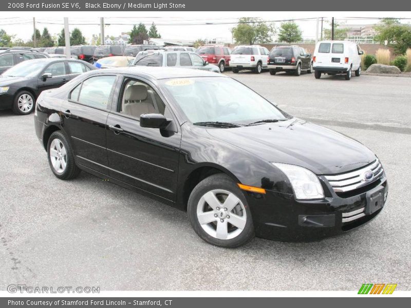 Black Ebony / Medium Light Stone 2008 Ford Fusion SE V6