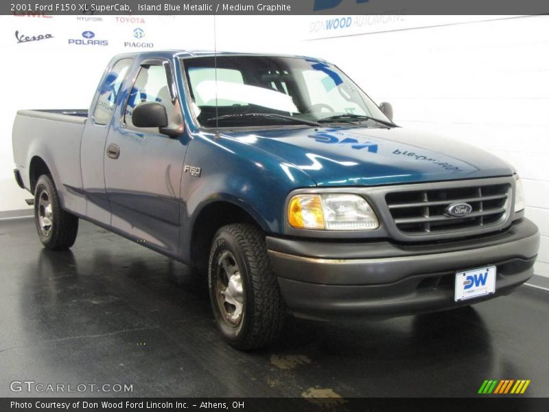 Island Blue Metallic / Medium Graphite 2001 Ford F150 XL SuperCab