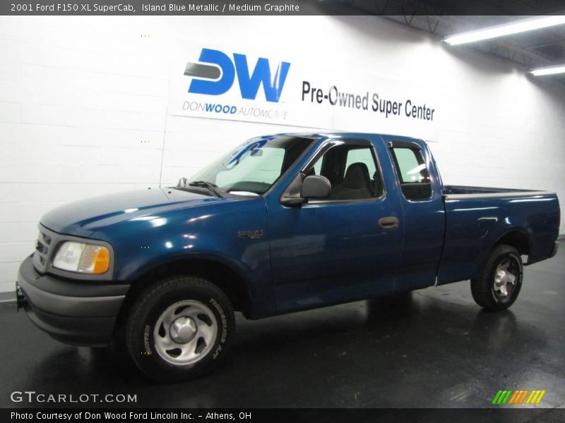 Island Blue Metallic / Medium Graphite 2001 Ford F150 XL SuperCab