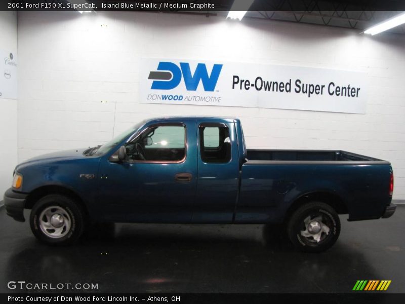 Island Blue Metallic / Medium Graphite 2001 Ford F150 XL SuperCab