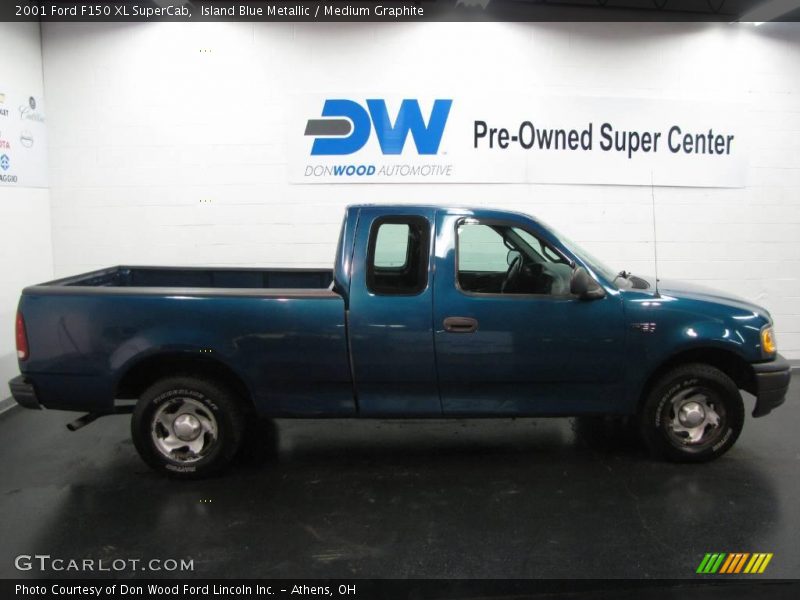 Island Blue Metallic / Medium Graphite 2001 Ford F150 XL SuperCab