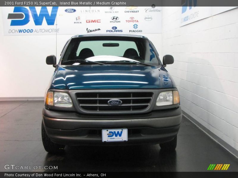 Island Blue Metallic / Medium Graphite 2001 Ford F150 XL SuperCab