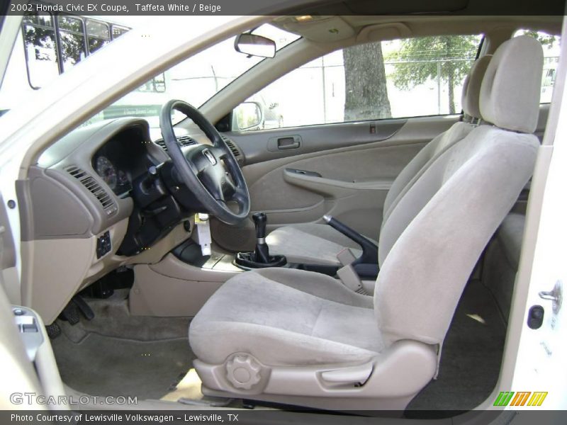 Taffeta White / Beige 2002 Honda Civic EX Coupe